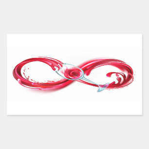 Infinity with Red Wine Rectangular Sticker