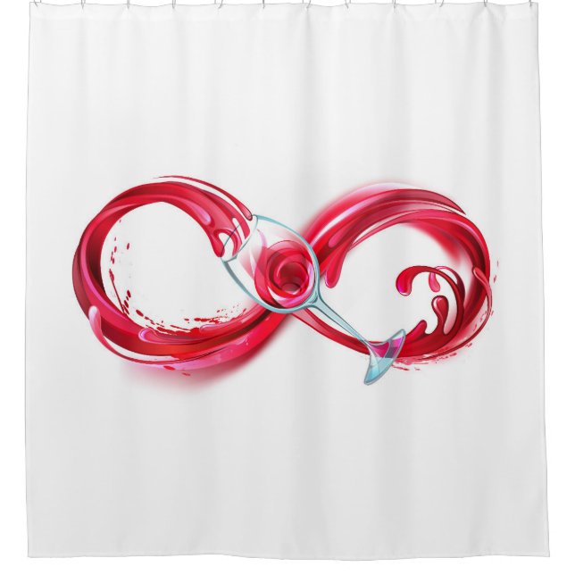 Infinity with Red Wine Shower Curtain (Front)