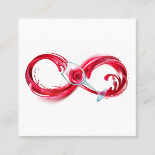 Infinity with Red Wine Square Business Card