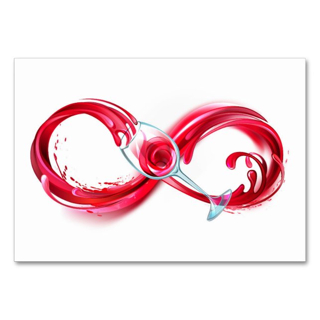 Infinity with Red Wine Table Number (Front)