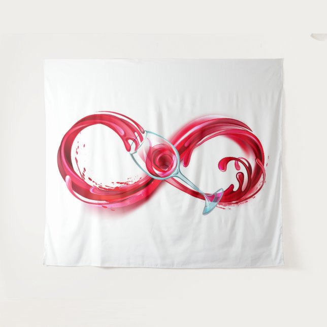 Infinity with Red Wine Tapestry (Front (Horizontal))