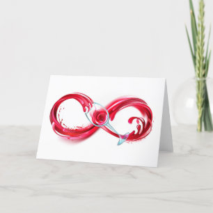 Infinity with Red Wine Thank You Card