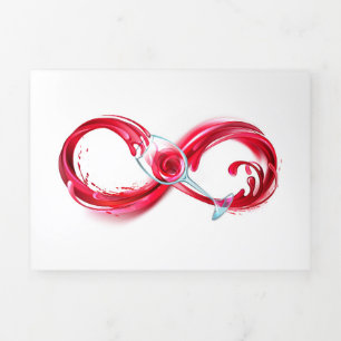 Infinity with Red Wine Tri-Fold Invitation