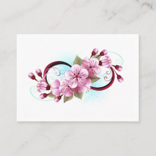 Infinity with Sakura Blossom Flowers Appointment Card