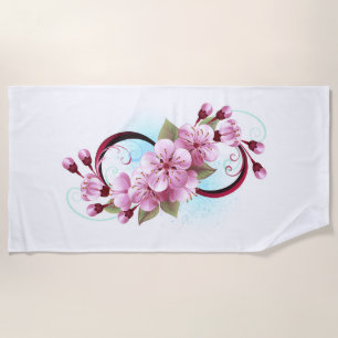 Infinity with Sakura Blossom Flowers Beach Towel