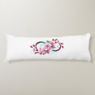 Infinity with Sakura Blossom Flowers Body Cushion