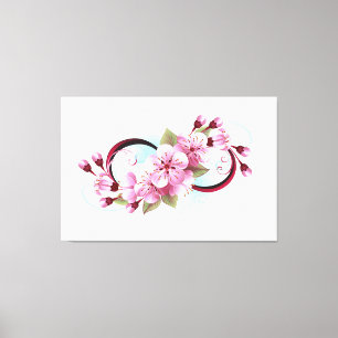 Infinity with Sakura Blossom Flowers Canvas Print