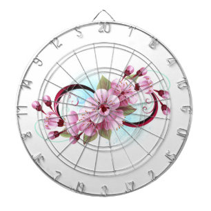 Infinity with Sakura Blossom Flowers Dartboard