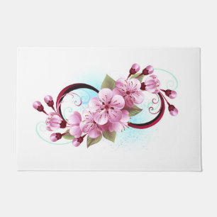Infinity with Sakura Blossom Flowers Doormat