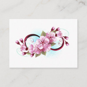 Infinity with Sakura Blossom Flowers Enclosure Card