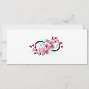Infinity with Sakura Blossom Flowers Holiday Card