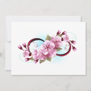 Infinity with Sakura Blossom Flowers Invitation