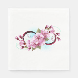 Infinity with Sakura Blossom Flowers Napkin