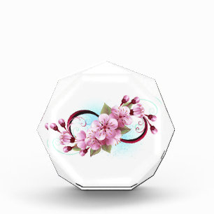 Infinity with Sakura Blossom Flowers Photo Block
