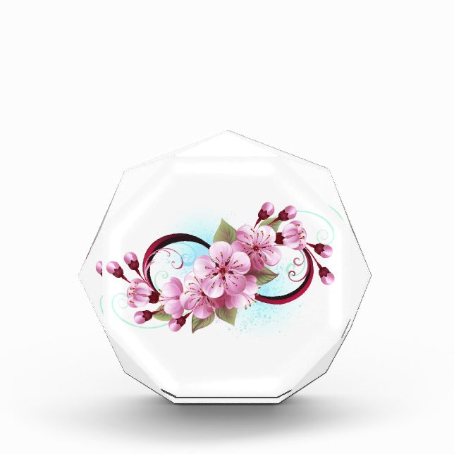Infinity with Sakura Blossom Flowers Photo Block (Front)