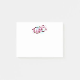 Infinity with Sakura Blossom Flowers Post-it Notes