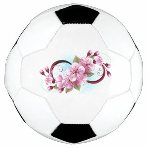 Infinity with Sakura Blossom Flowers Soccer Ball