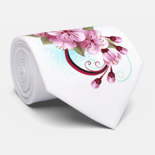 Infinity with Sakura Blossom Flowers Tie