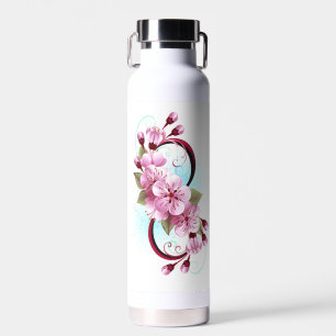 Infinity with Sakura Blossom Flowers Water Bottle