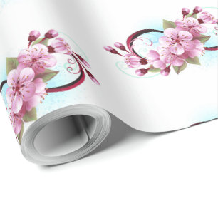 Infinity with Sakura Blossom Flowers Wrapping Paper