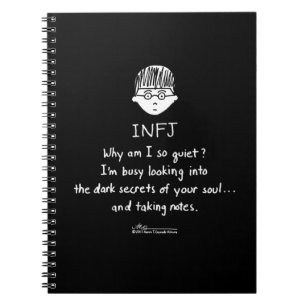 INFJ Taking Notes Black Notebook