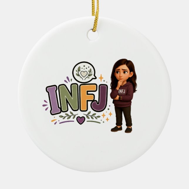 INFJ — The Guardian of Ideas Ceramic Tree Decoration (Front)