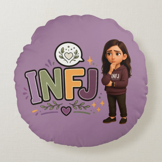 INFJ — The Guardian of Ideas Round Cushion (Front)