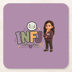 INFJ — The Guardian of Ideas Square Paper Coaster