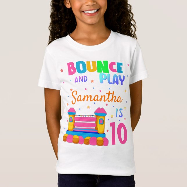 Inflatable Bounce House Jump Birthday Party Girl T T-Shirt (Front)