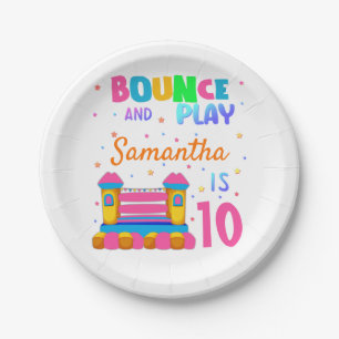 Inflatable Bounce House Jump Birthday Party Paper Plate