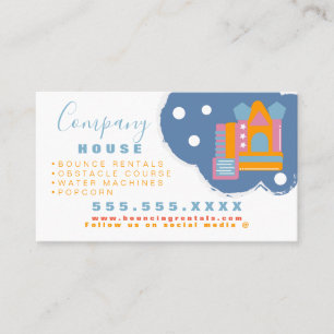 Inflatable Castle Jump House Bounce Party Rentals Business Card