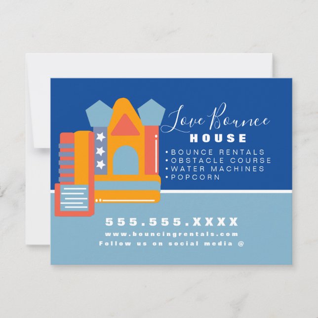 Inflatable Castle Jump House Bounce Party Rentals Card (Front)