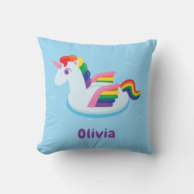 Inflatable Unicorn Pool Float Kids Room Decor Cushion (Front)