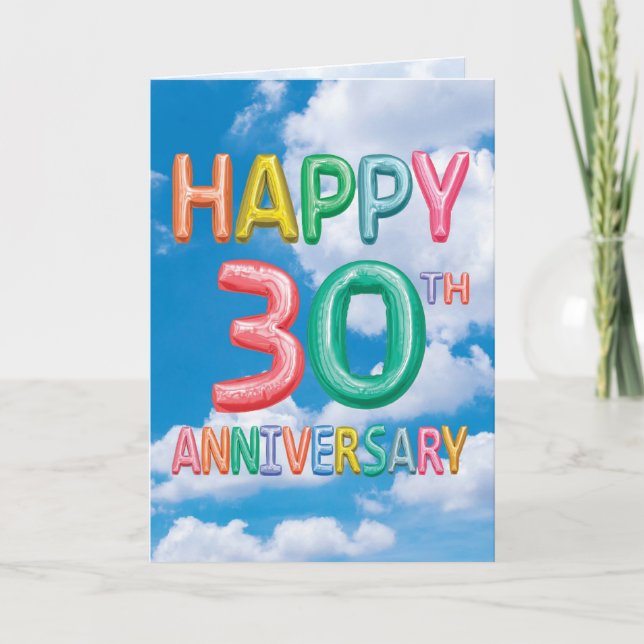Inflated Messages Milestones 30 - Anniversary Card (Front)