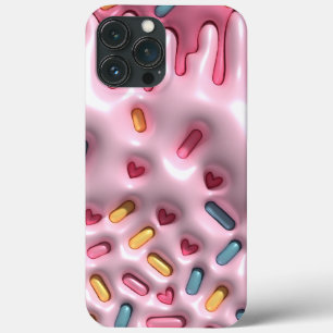 Inflated Puffy Sprinkle Candy Ice Cream 90s Pink iPhone 13 Pro Max Case
