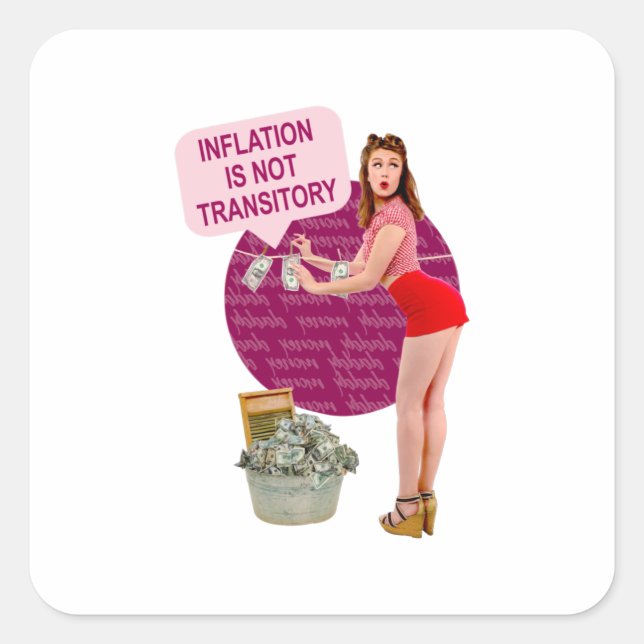 Inflation is not transitory square sticker (Front)