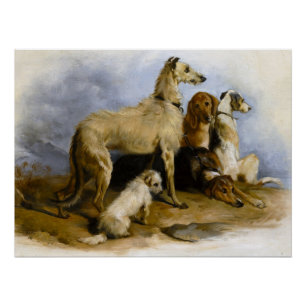 Inflation painting or five cute dogs poster