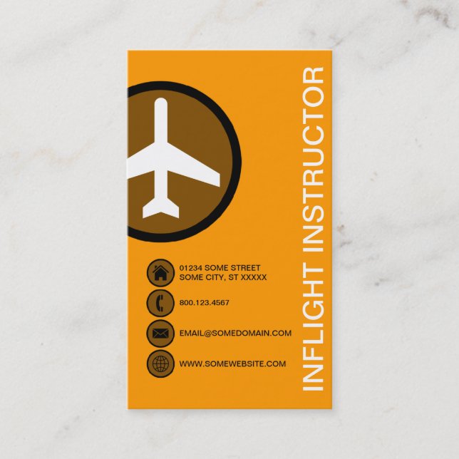 INFLIGHT INSTRUCTOR bubbles Business Card (Front)