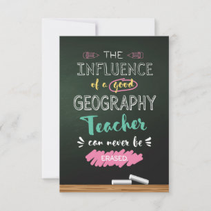 Influence of a Good Geography Teacher Thank You Card