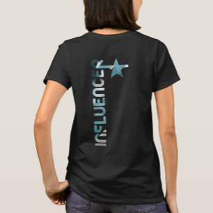 INFLUENCER Back Print T-Shirt Trend Abstract Blue