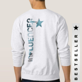 INFLUENCER Back Print Trend Abstract Blue Sweatshirt