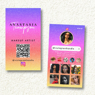 Influencer Beauty Nail Tech Social Media QR Code Business Card