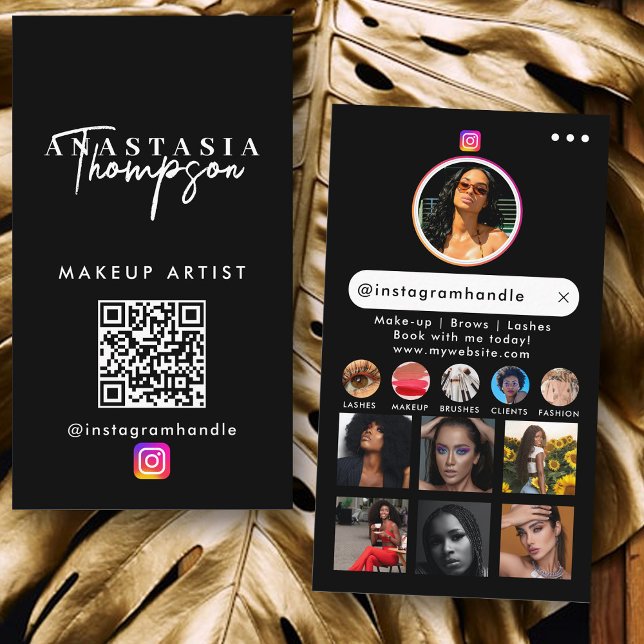 Influencer Beauty Nail Tech Social Media QR Code Business Card (Influencer Beauty Nail Tech Social Media QR Code Business Card)