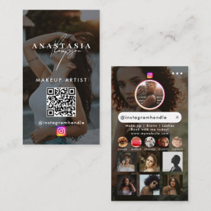 Influencer Beauty Nails Social Media Black Modern Business Card