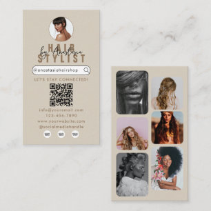 Influencer Beauty Salon Hair Makeup Photos Neutral Business Card