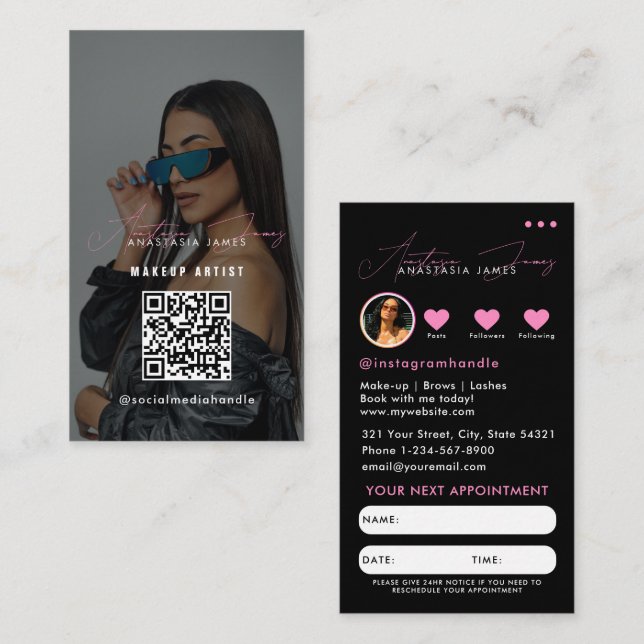 Influencer Business Grid Reminder Appointment Card (Front/Back)