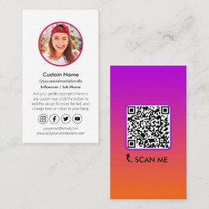 Influencer Content Creator QR Code Social Media Business Card