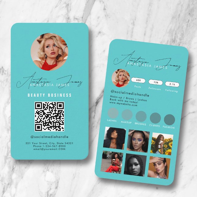 Influencer Feed Grid Social Media QR Code Business Business Card (Influencer Feed Grid Social Media QR Code Business Business Card)