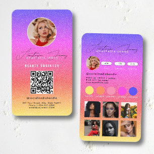 Influencer Feed Grid Social Media QR Code Business Business Card