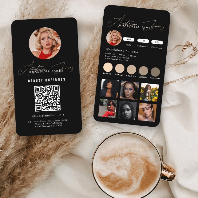 Influencer Feed Grid Social Media QR Code Business Card (Influencer Feed Grid Social Media QR Code Business Business Card)